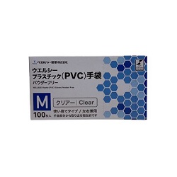 ウェルシーPVCグローブ100枚　20箱入り　Mサイズ